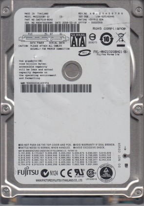 MHZ2320BH G1 Fujitsu 320GB SATA 2.5 Inch Hard Drive